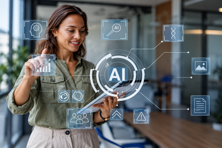 AI in corporate communication and digital business interactions.